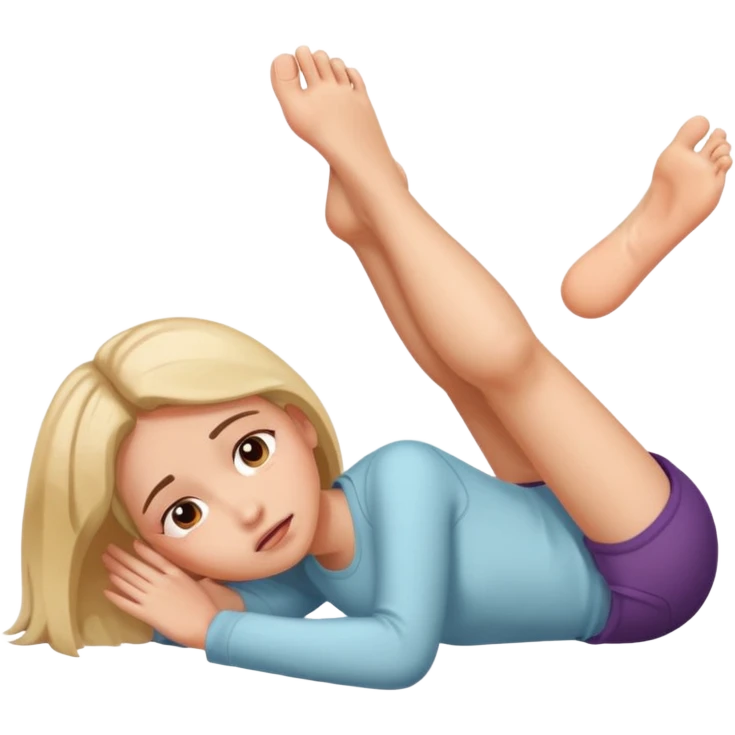 a foot on a girl's head on the ground emoji