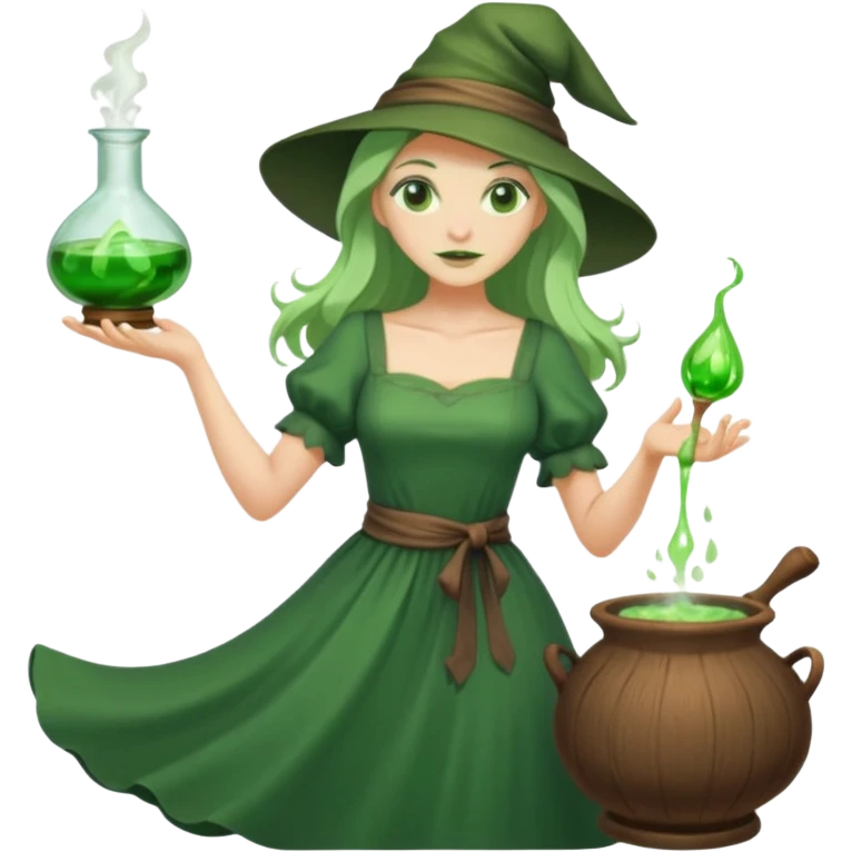 green witch cooking potion emoji