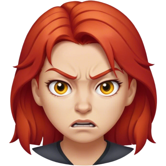 🤨+😠+👩🏼‍🦰 emoji