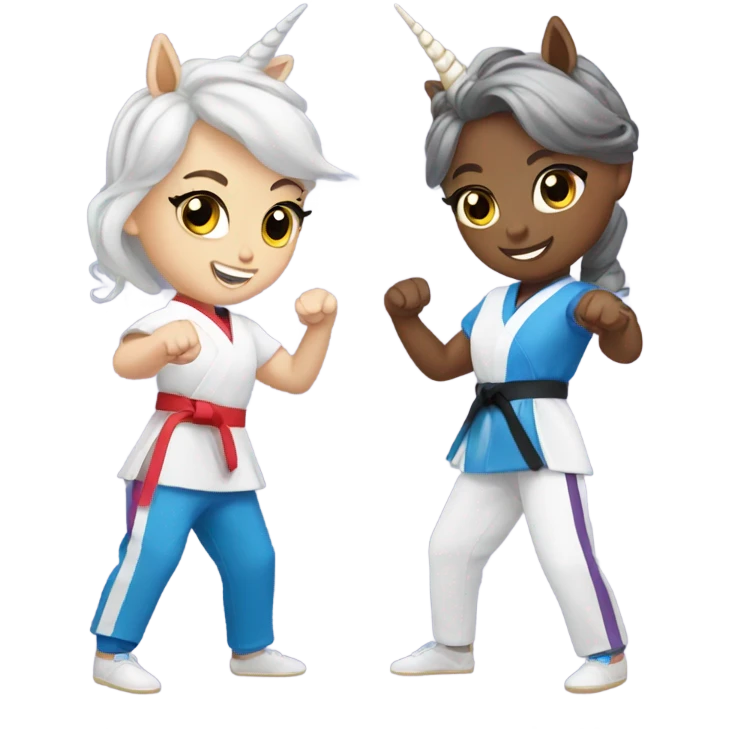 Taekwondo unicorn sisters emoji