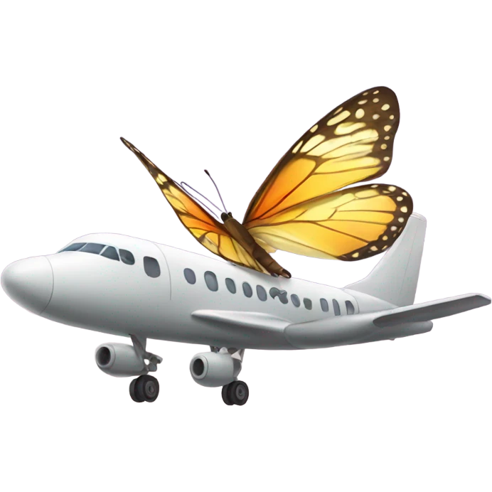 Butterfly sitting on a plane emoji