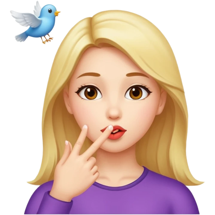 Girl sending flying kiss emoji