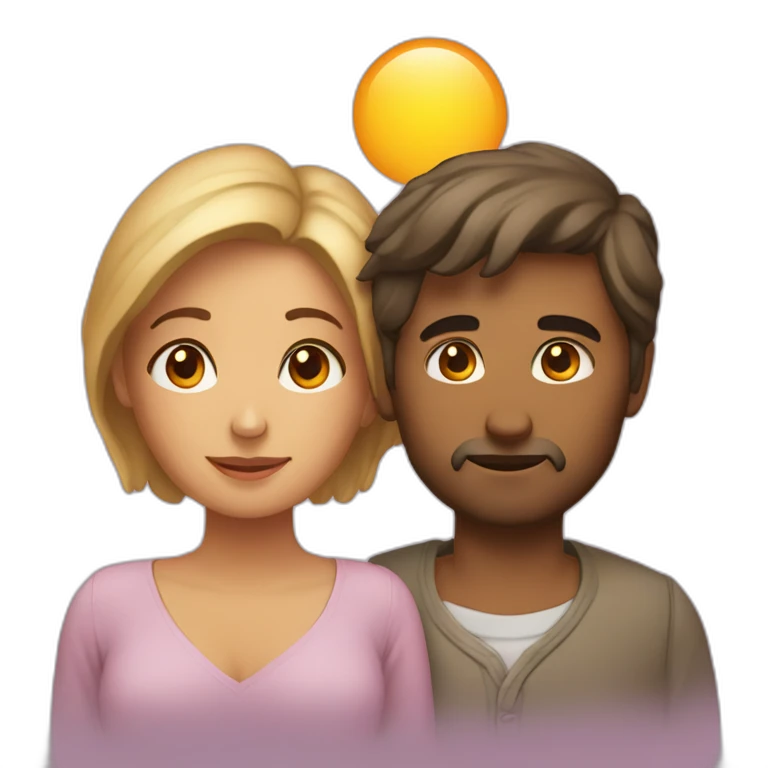 Femme couchant avec homme emoji