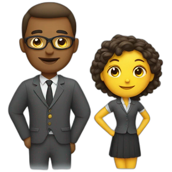 teacher with student emoji