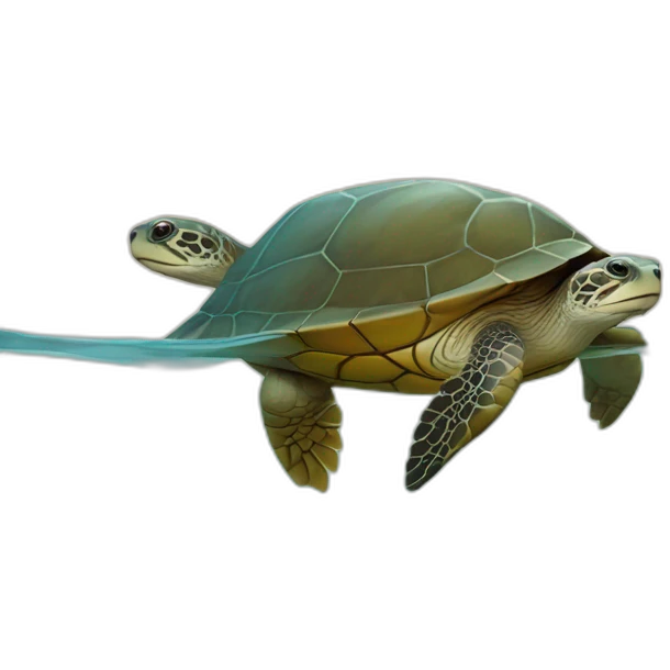 Tortue sur une loutre emoji