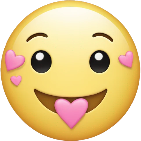 Loved up smiley emoji with light pink hearts emoji