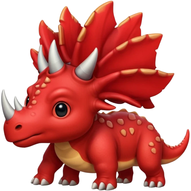 cute red Triceratops emoji