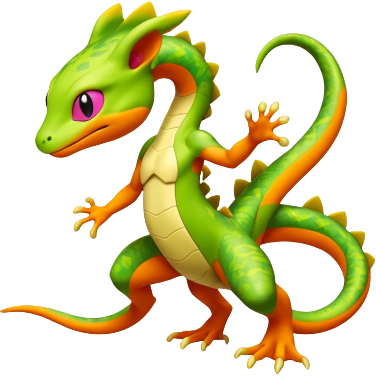 Mewtwo-Salandit-Gecko-Treecko-Kecleon-Fakémon-Pokémon-hybrid-creature (full body)  emoji