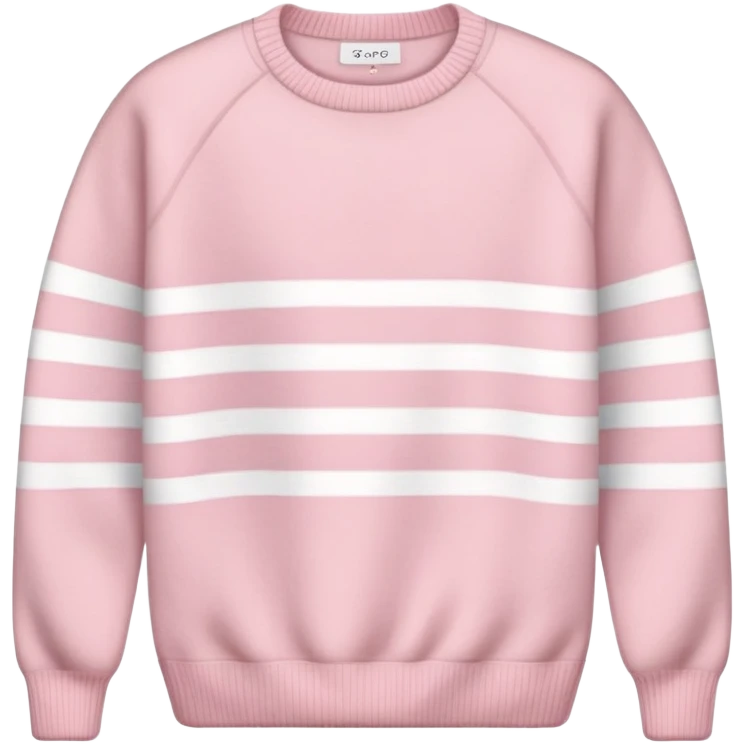 Powder pink cozy cashmere sweater with white stripe emoji