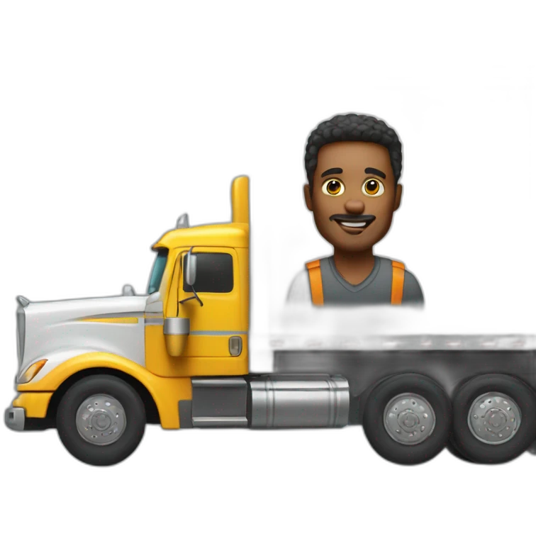 man driving an 18 wheeler truck emoji