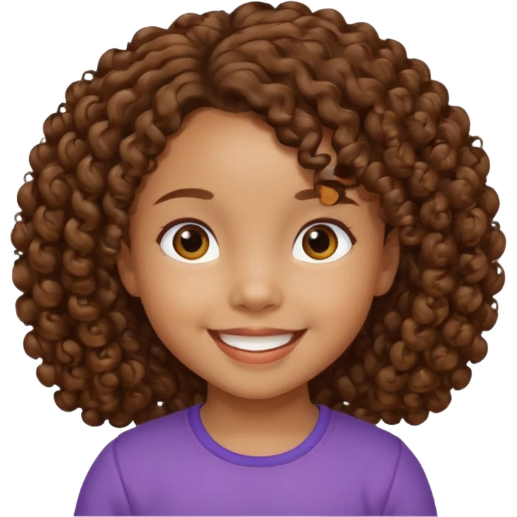 5 year old blasian girl with brown curly hair emoji