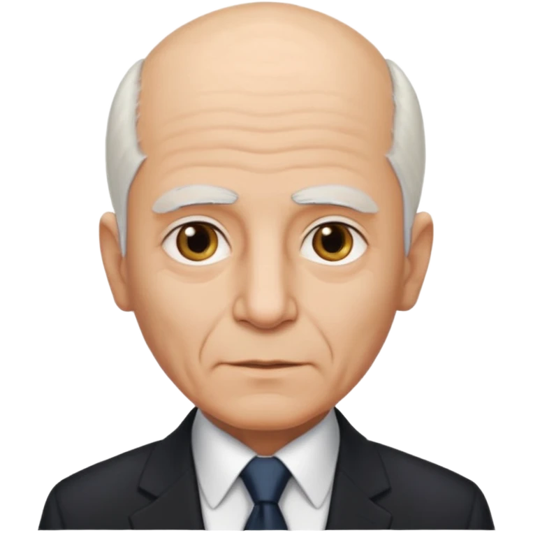 70 yr old man, almost bald, thin white hair, pakistani, business suit
 emoji