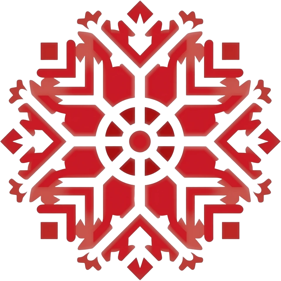 Belarusian red folk ornament, geometric pattern, white background, emoji style, minimal, flat emoji