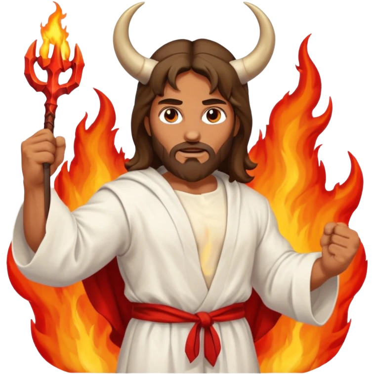 Jesus fighting whit the devil emoji
