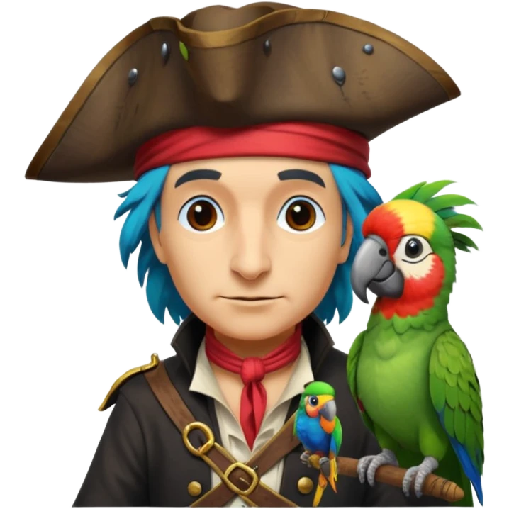 pirate and parrot emoji