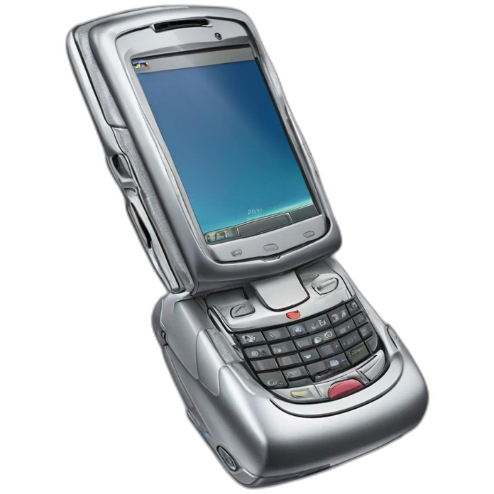 silver Motorola Razr V3 mobile device with the iconic clamshell design. emoji