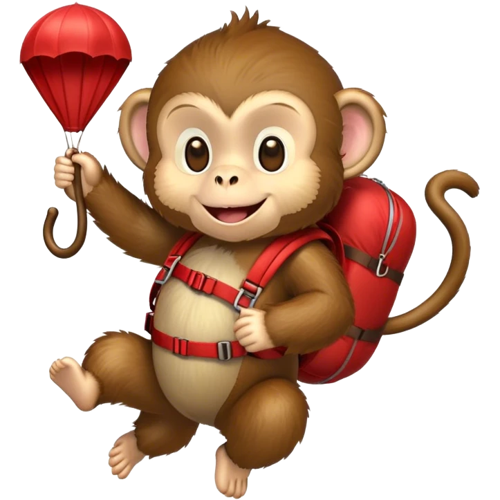 monkey with red parachute emoji