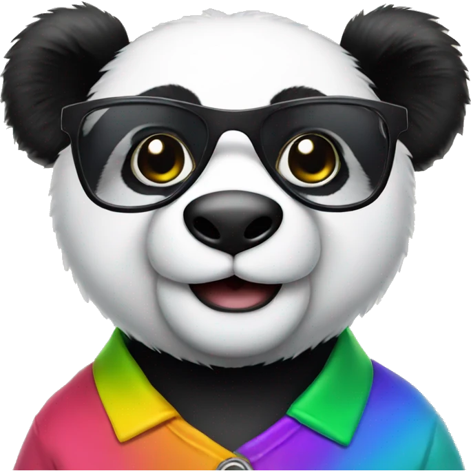 Panda with lgbtq glasses  emoji