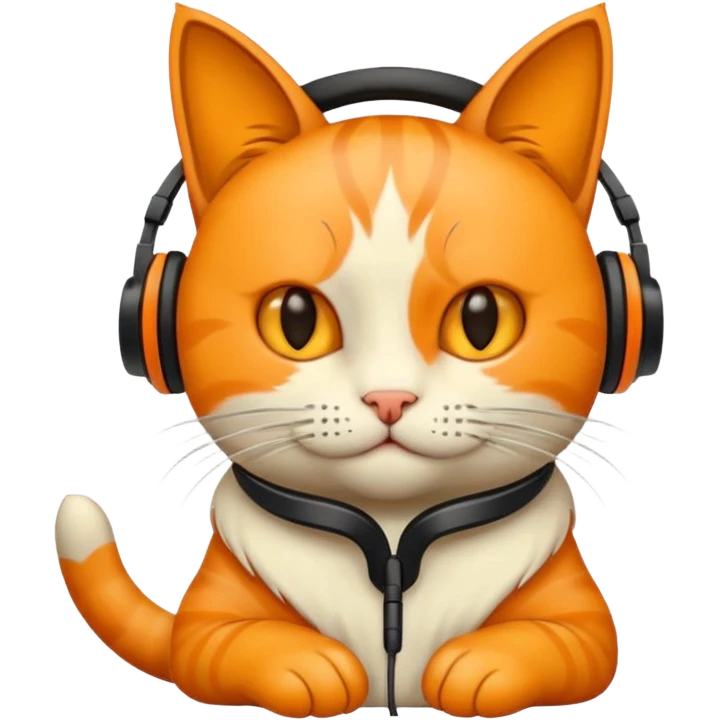 gato gritando con un microfono y con auriculares emoji