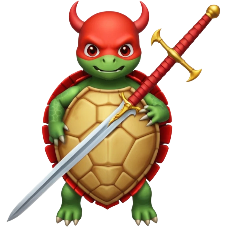 A devil in a turtle carapace add devil sword emoji
