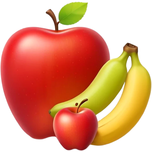 gas can surrounded by an apple, banana, and grape emoji