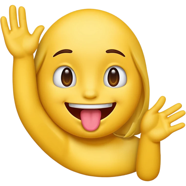 Emoji with tongue out and hands to the side emoji