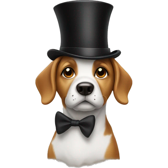 Dog wearing a top hat emoji