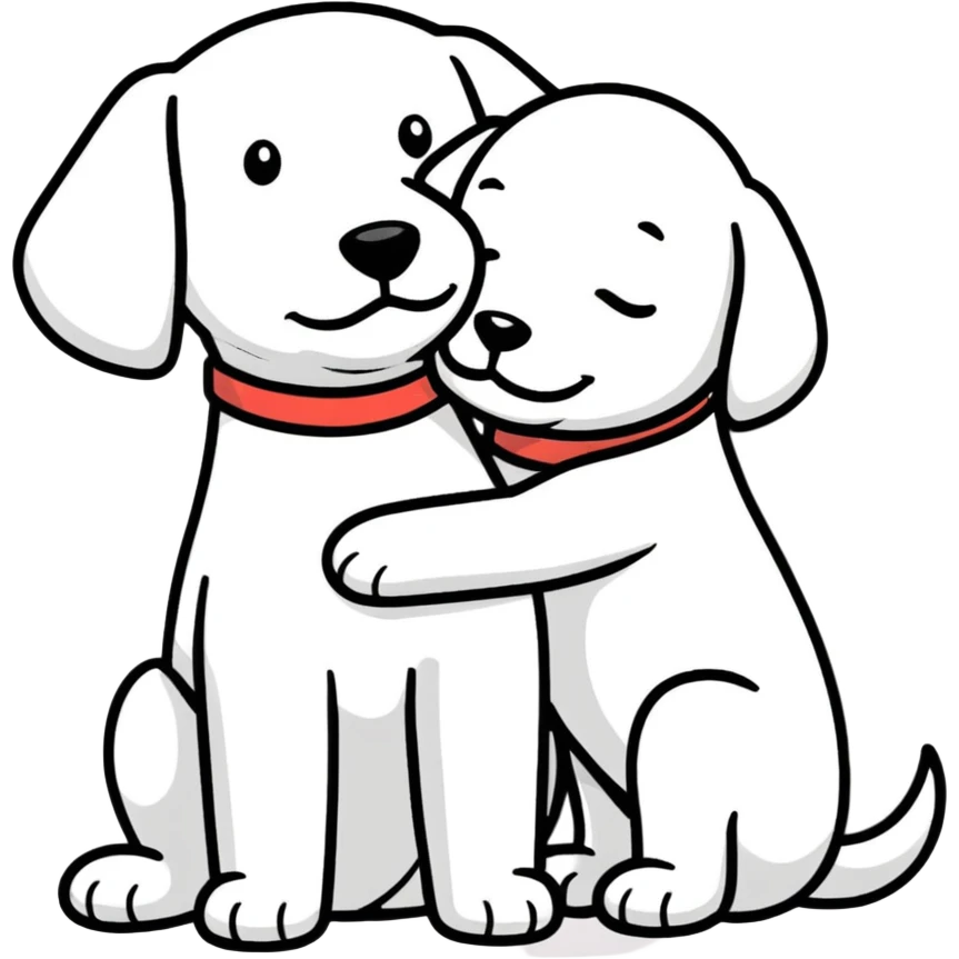 Perro con una mama dándose un abrazo  emoji