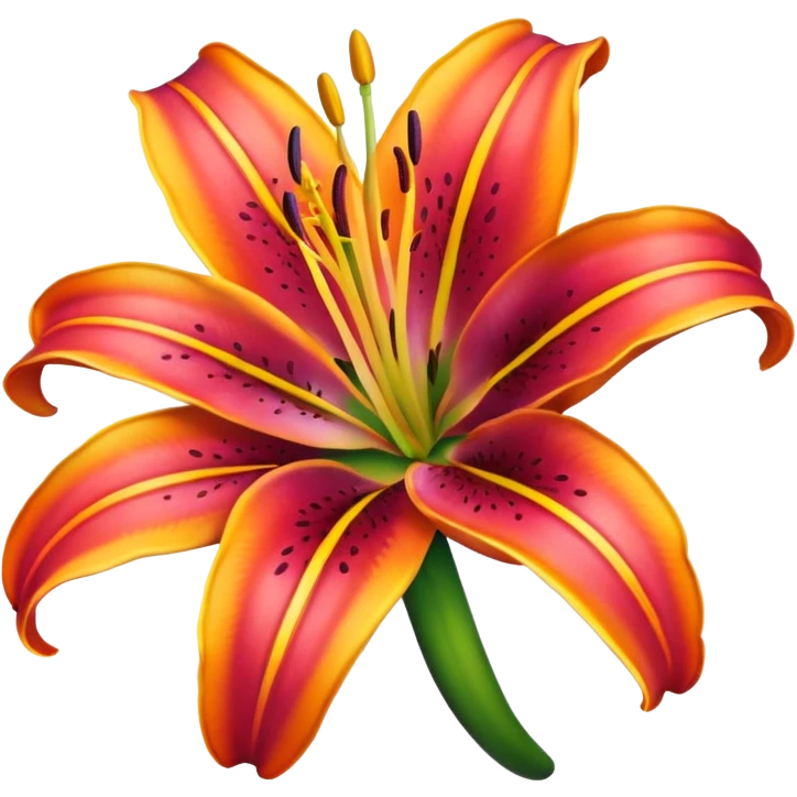 vibrant colored lily flower emoji