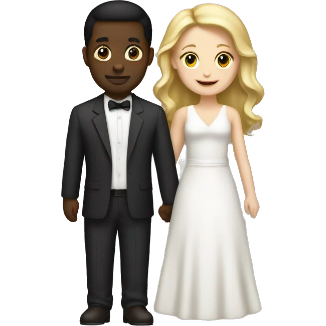 Interracial marriage white woman black man  emoji