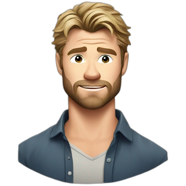 chris-hemsworth cartoon wearing shirt emoji