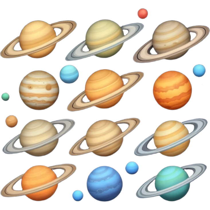Aline all the planets in a straight line 8 only emoji