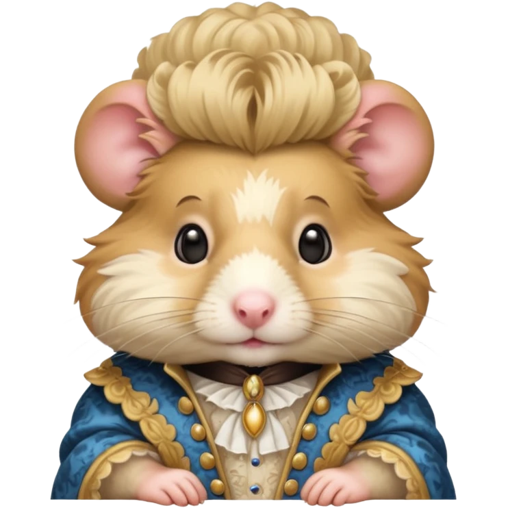 rococo fancy hamster with wig emoji