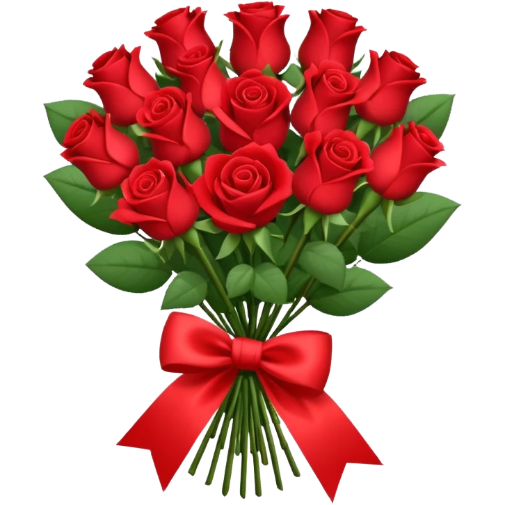 bouquet of roses with bow and wrapping paper emoji