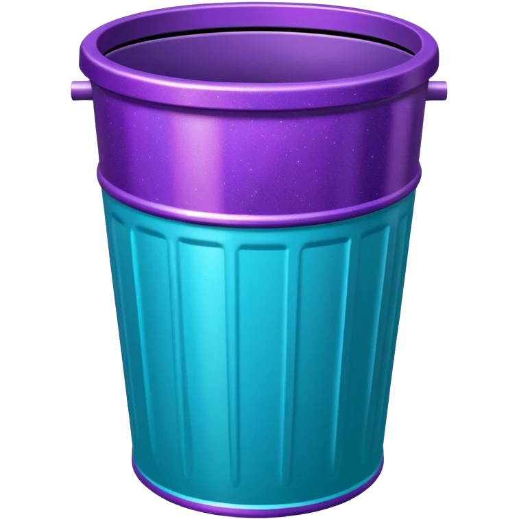 Glitter Purple and Cian rubbish bin emoji