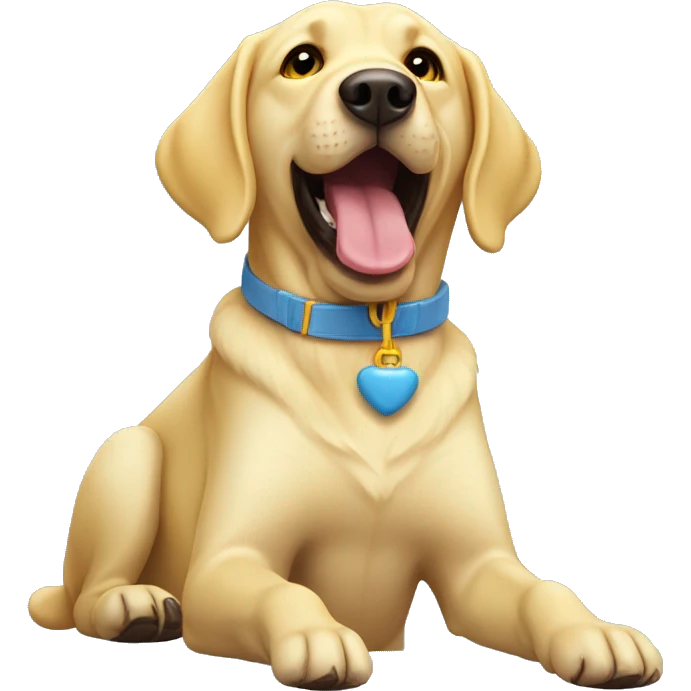 Yellow labrador retriever with toy in his mouth emoji