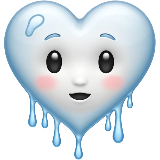 white heart melting (no face) emoji
