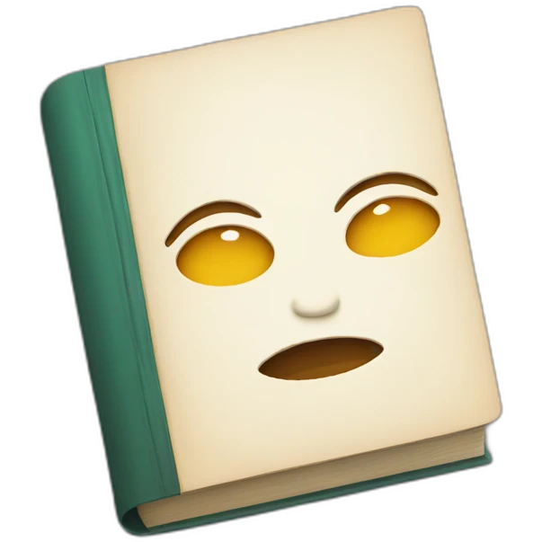 Book with face emoji
