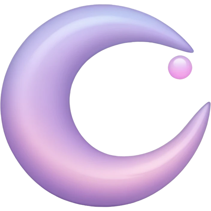 Pastel lilac-gradient crescent emoji