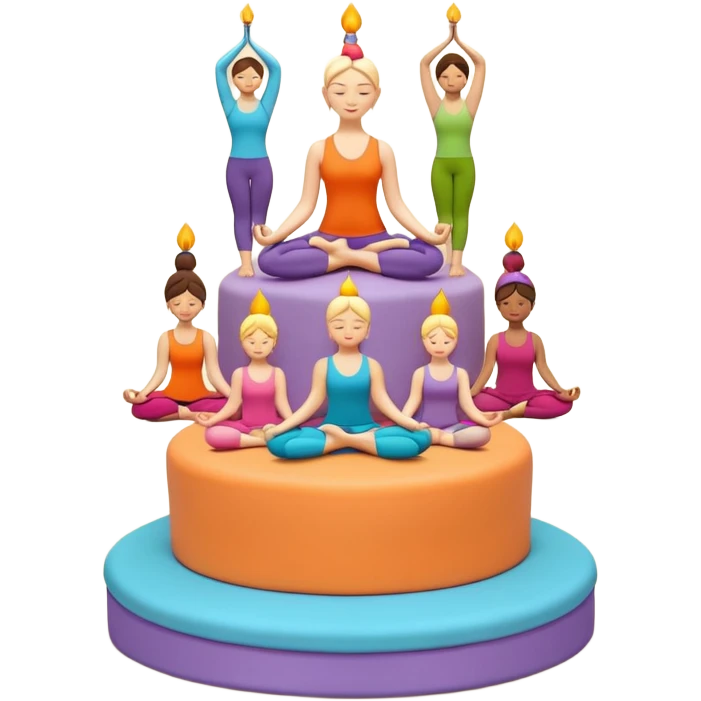 Yoga themed birthday cake emoji