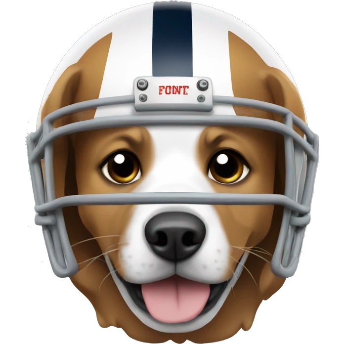 Dog with football helmet emoji