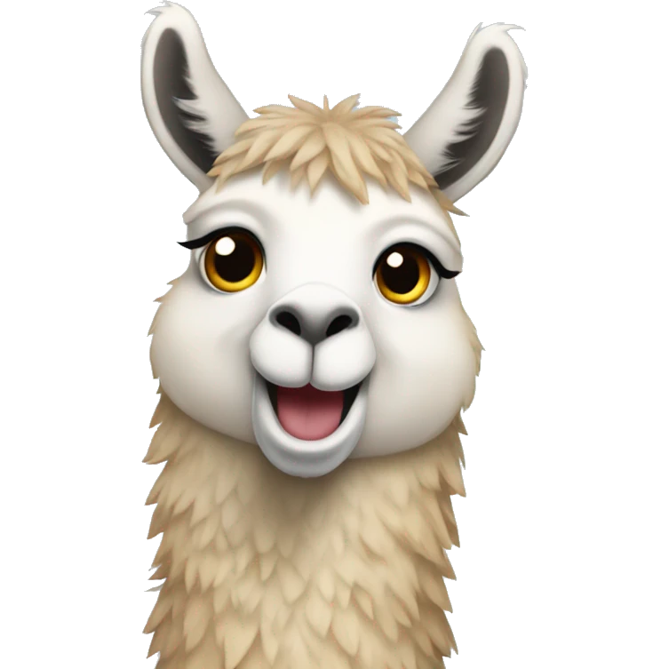 llama giving a hug with her hands emoji