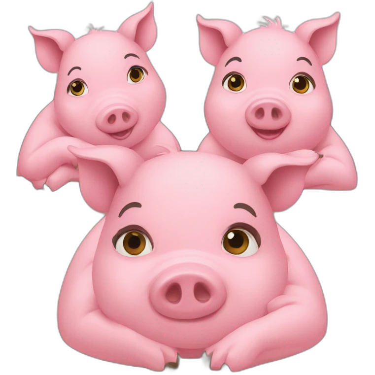Three pigs attending college emoji