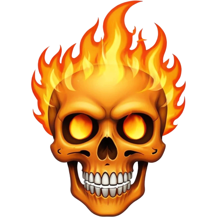 A burning skull with high flames emoji