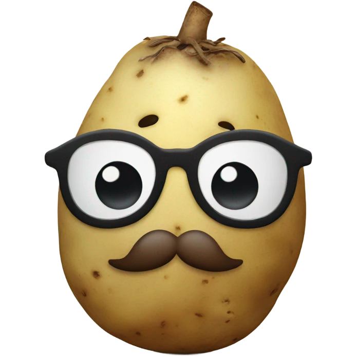 Potato with a mustache emoji