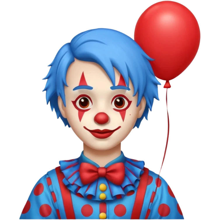 circus clown blue hair with balloon emoji