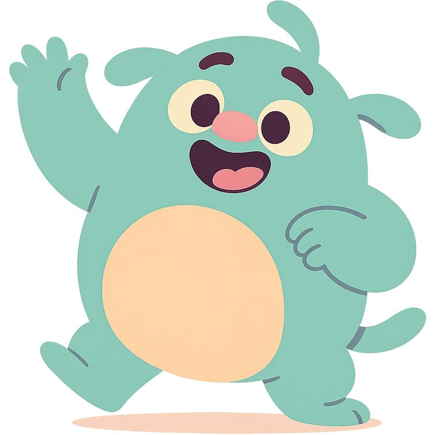 adorable gibberling character, round body, pastel colors, playful pose emoji