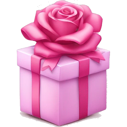 Cadeau sur girlande rose emoji