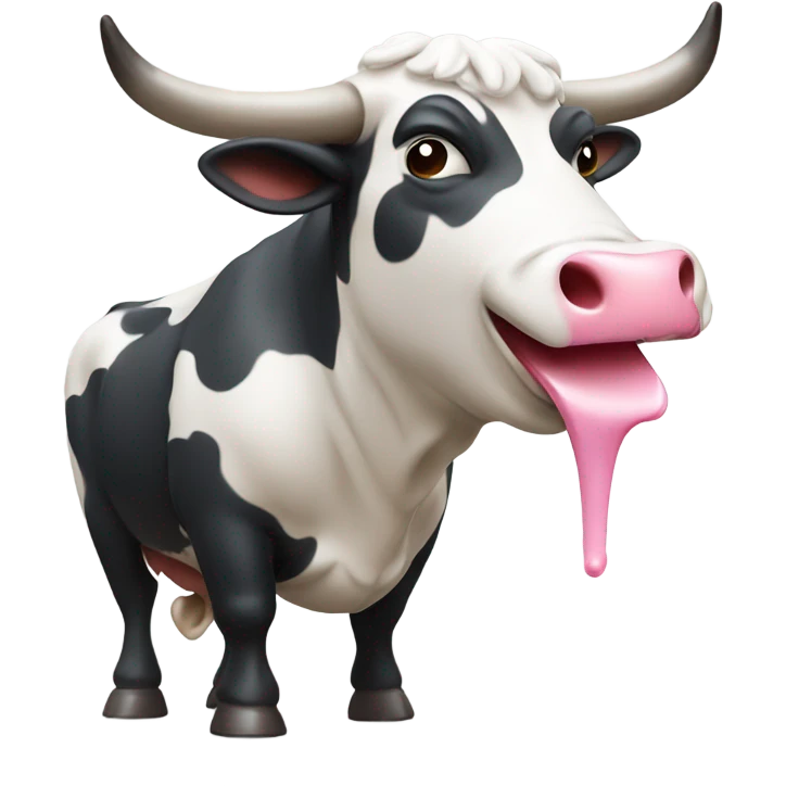 Bull eating yogurt emoji