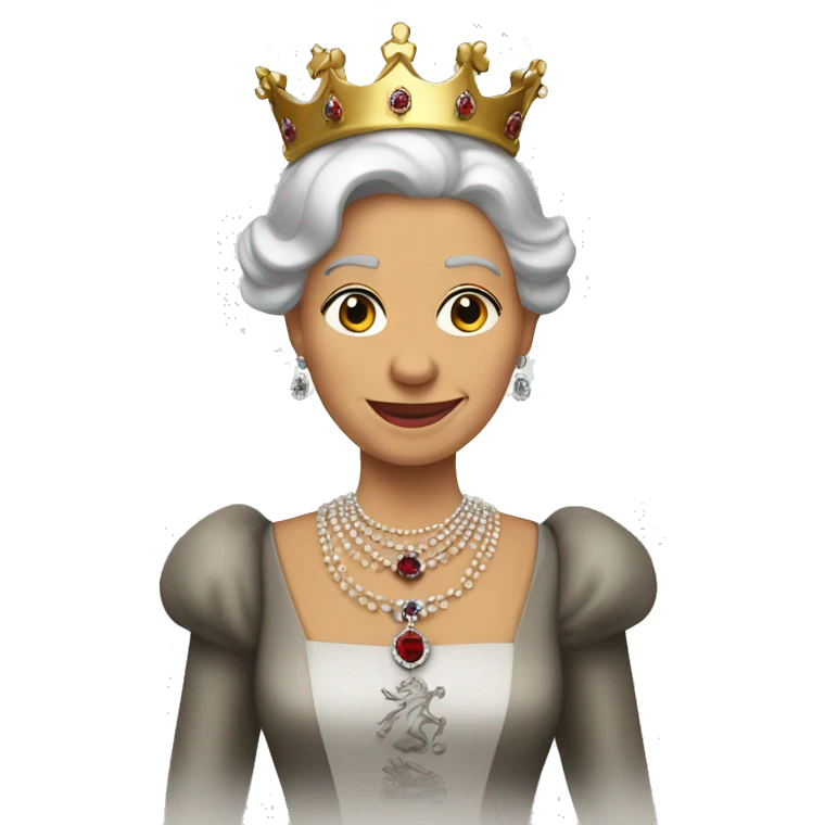 queen elizabeth but with a sissor costume emoji